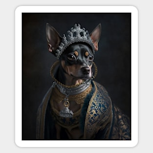 Black Mini Pinscher - Medieval Queen Sticker